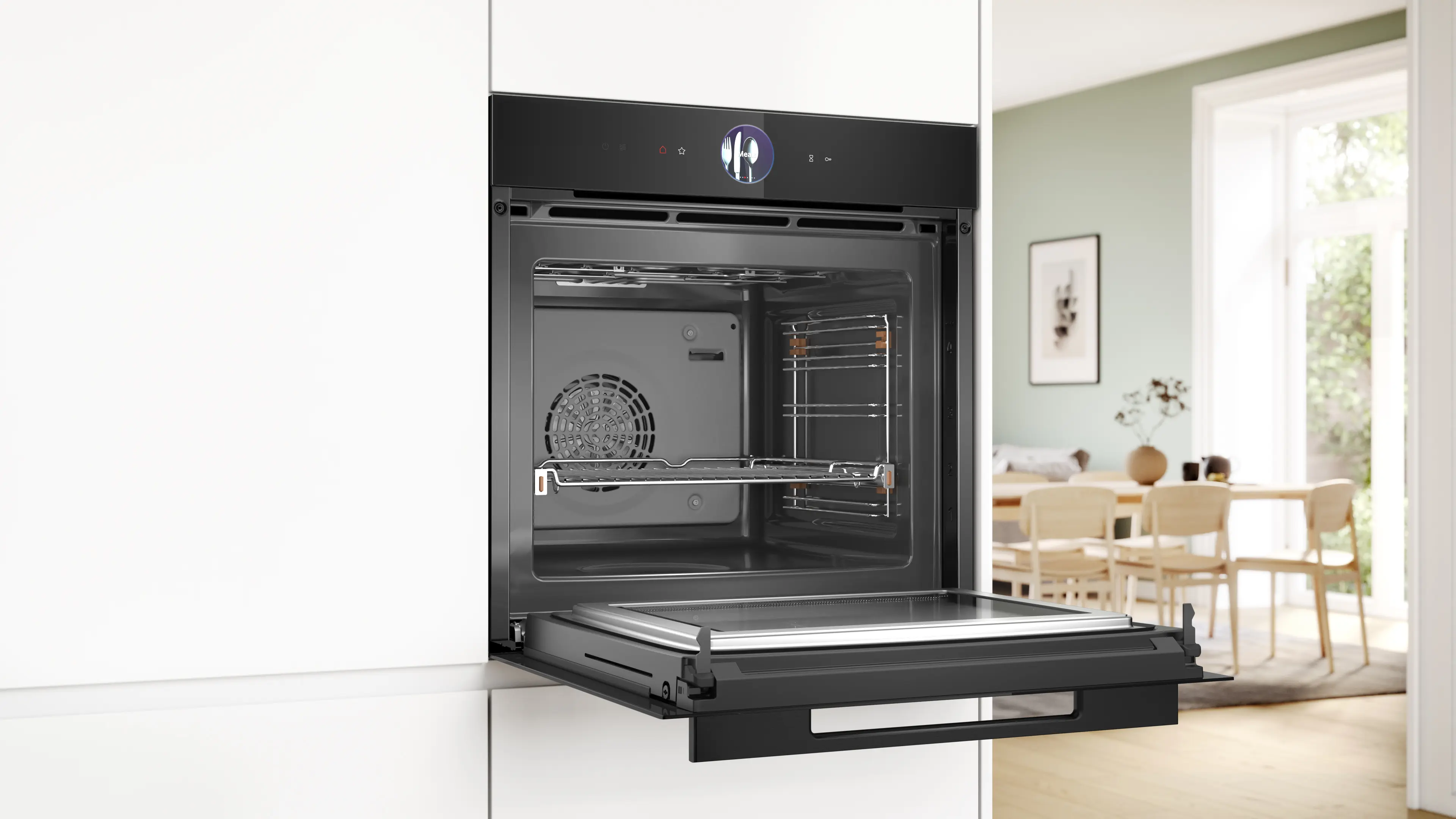 Serie 8 Bakoven met magnetron 60 x 60 cm Zwart