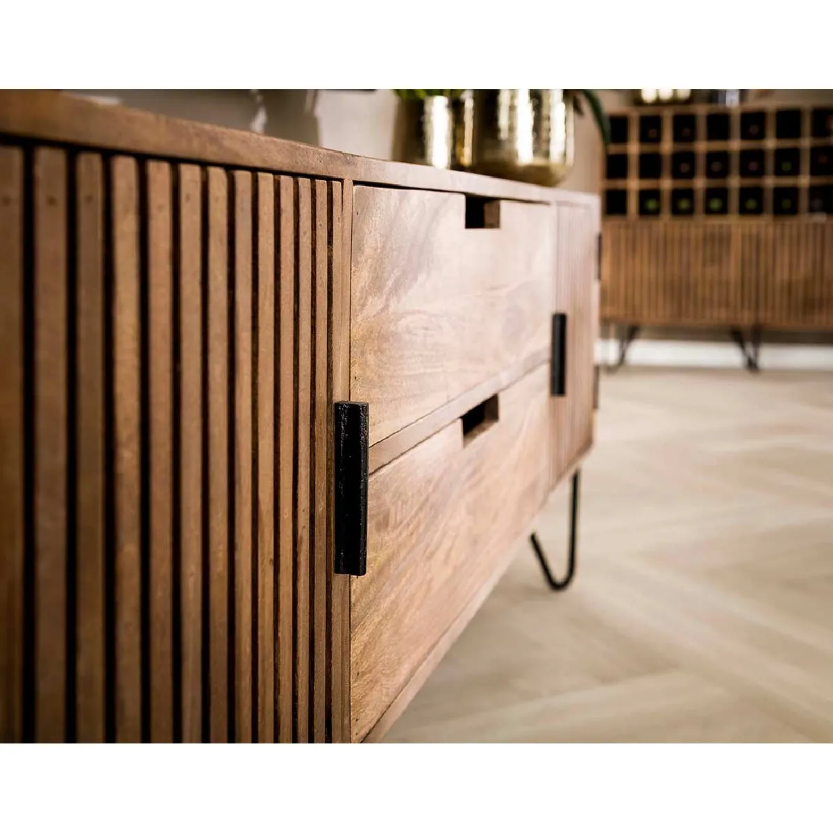 Lisa Design Mumbai Meuble TV Bois Massif