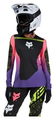 Maillot Manches Longues Fox Flexair Elevated Noir/Violet Femme