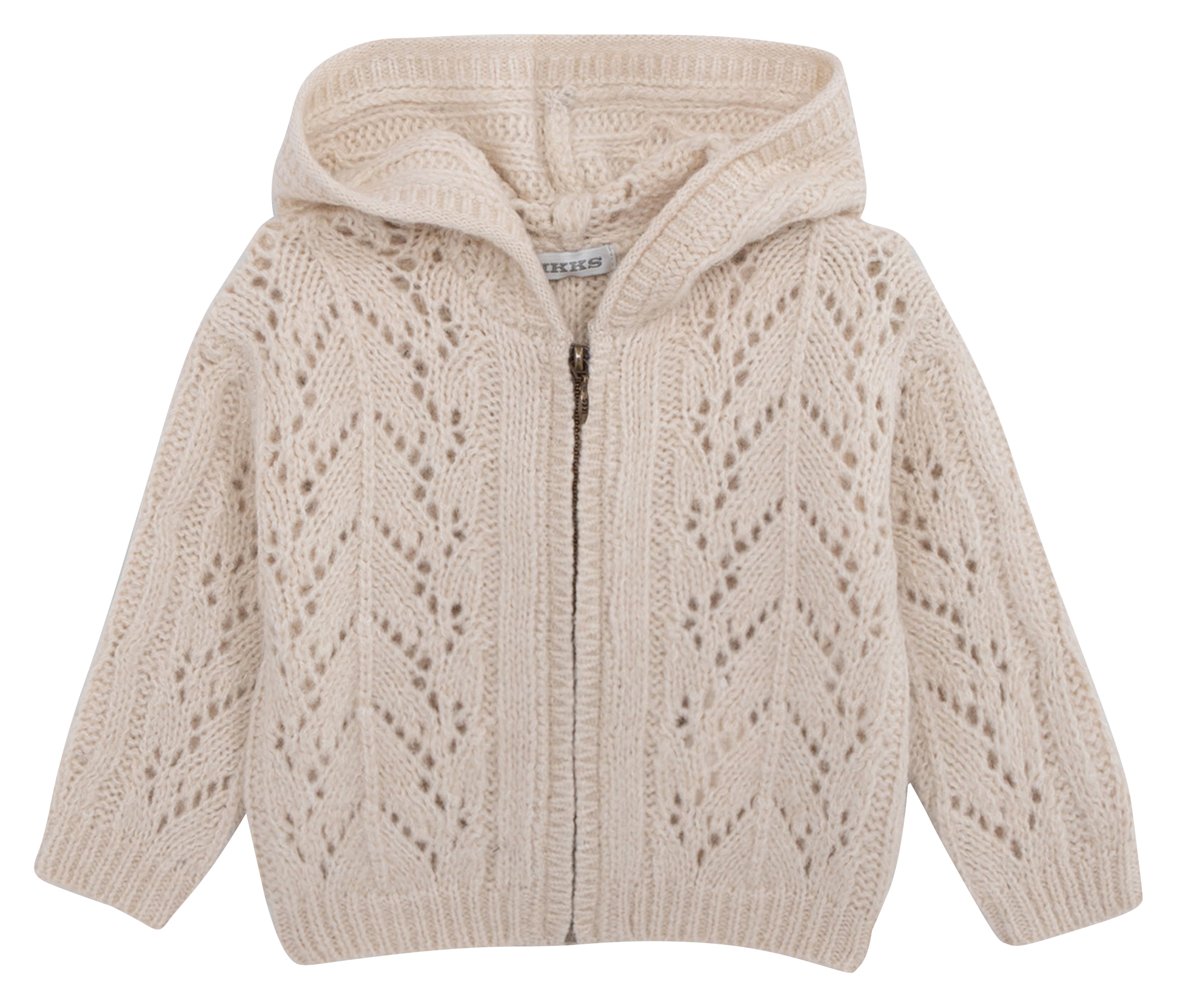 Cardigan col rond droit à capuche | Blanc