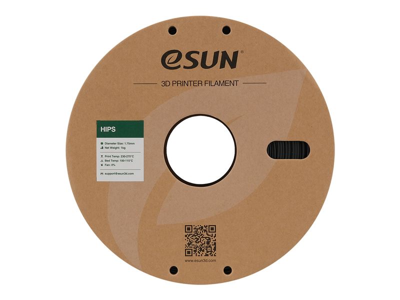 eSun Filament HIPS Schwarz 1.75 mm 1 kg High-Impact Polystyrene Filament