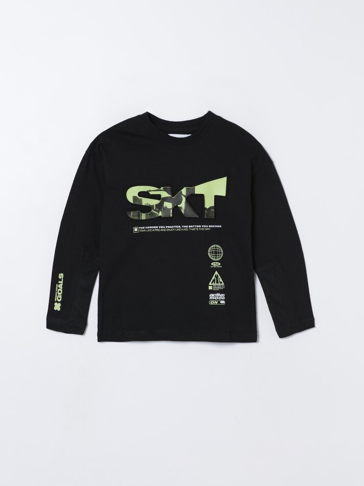 Camiseta esportiva impressa em 3D - Preta