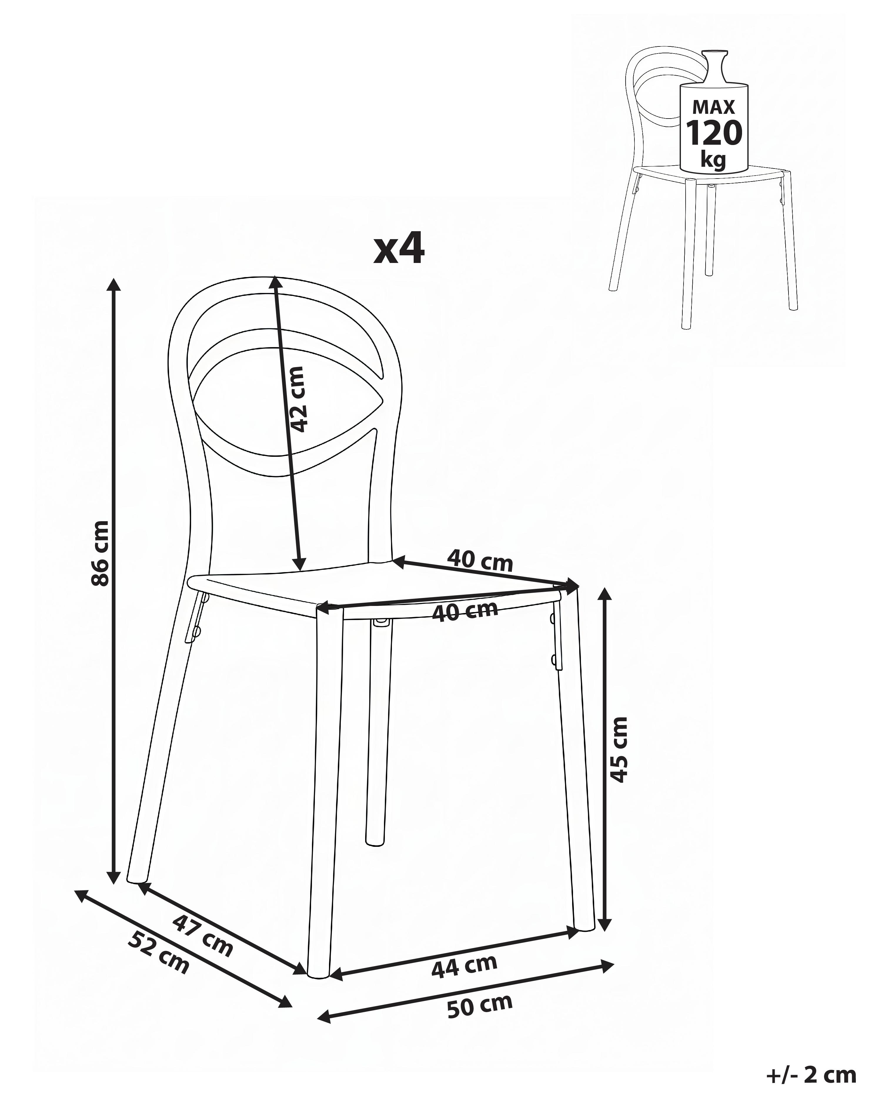 Set van 4 tuinstoelen COVOLO Zwart