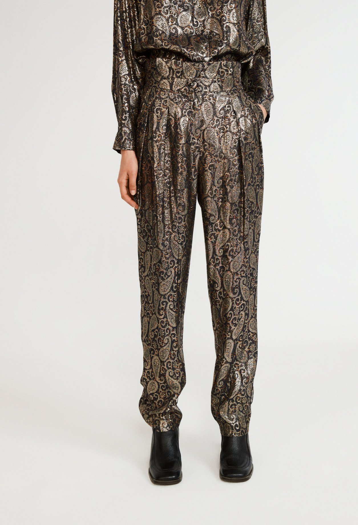 Pantalon &agrave; motifs en viscose responsable