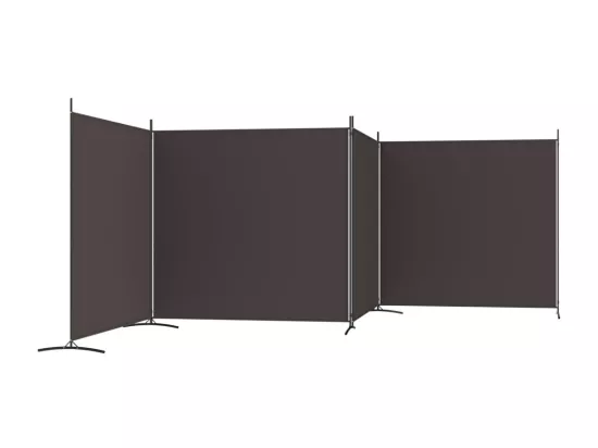 Cloison de séparation 4 panneaux Marron 698x180 cm Tissu