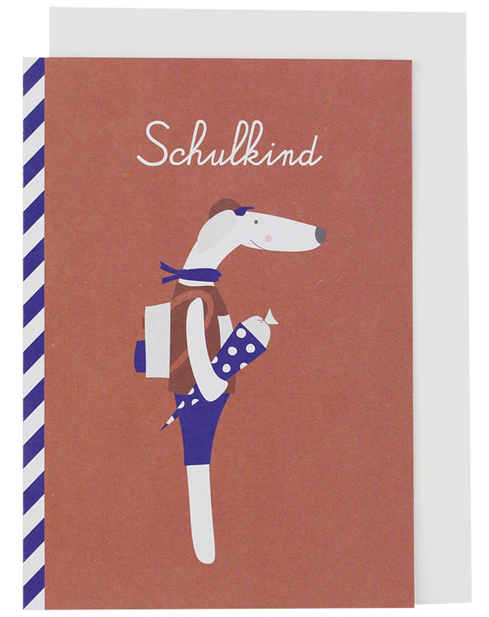 Klappkarte HUND - SCHULKIND 2er-Set in rot