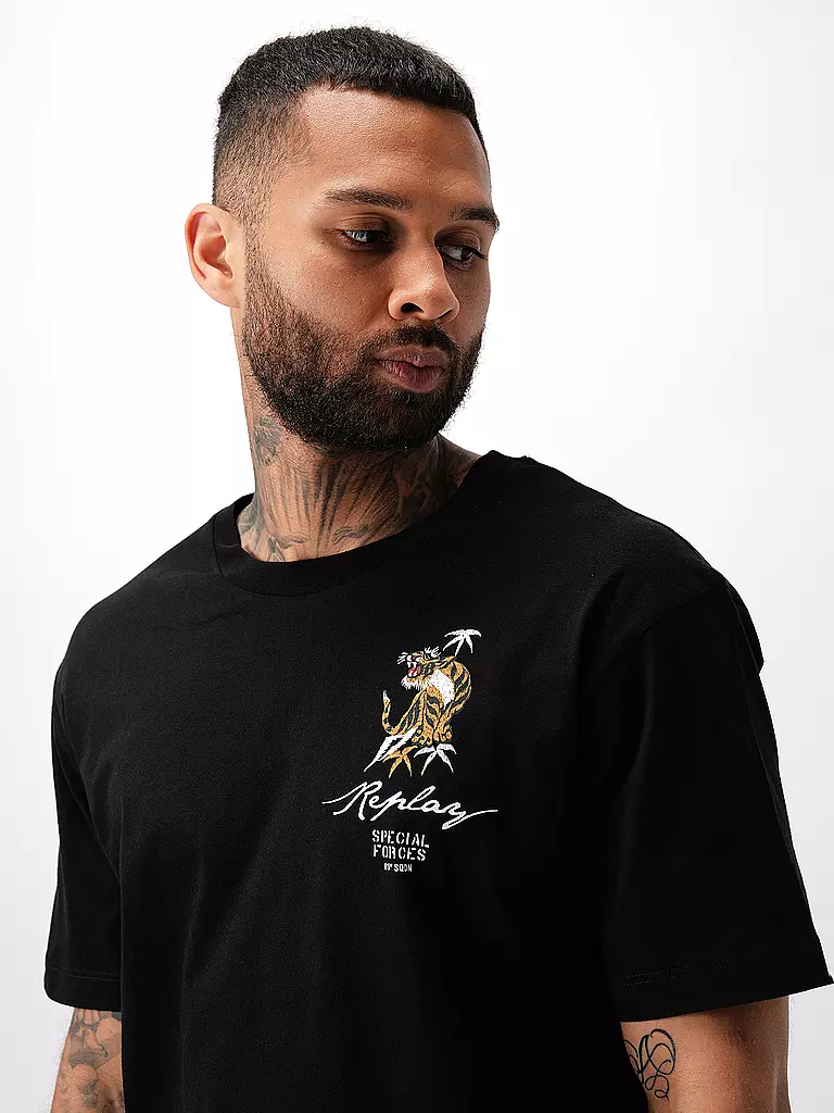 REPLAY T-Shirt schwarz