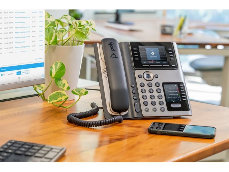 HP Tischtelefon Poly Edge E450 Grau/Schwarz/Weiss Der neue Bürostandard