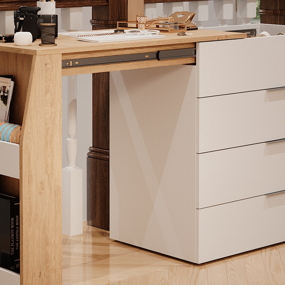 Vicco Basteltisch Iva Artisan Weiß 98,5 x 80 cm ausklappbar