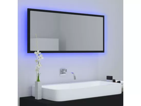 Miroir LED de salle de bain Noir 100x8,5x37