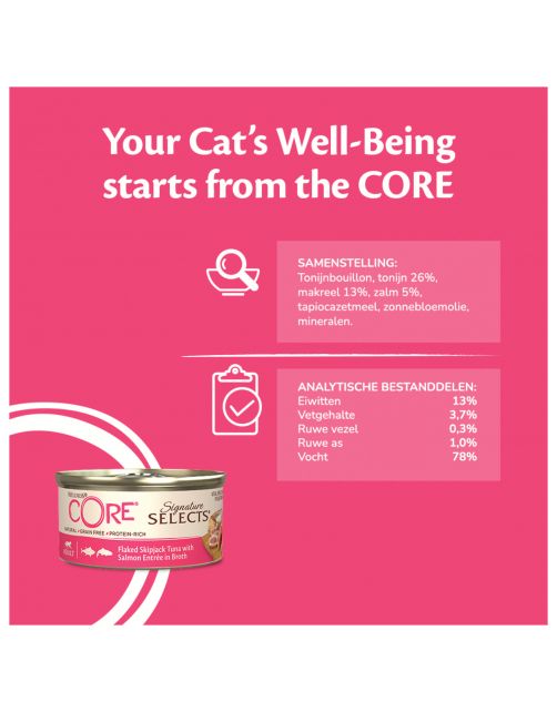 Wellness Core Signature Selects Flaked 79 g - Kattenvoer