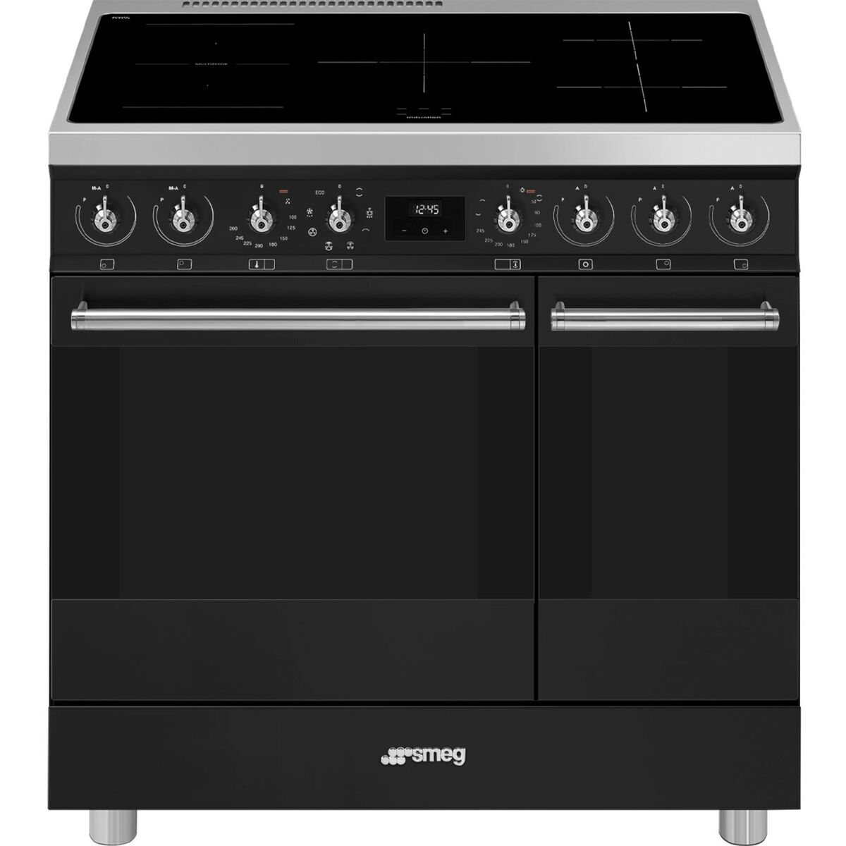 C92IMMB2 Induksjonskomfyr med 2 ovner Classic 90 cm, matt svart