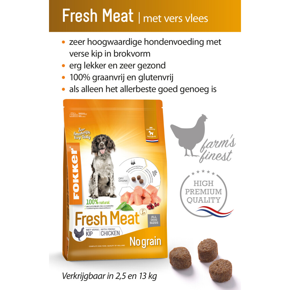 Fokker Fresh Meat Hondenvoer Kip2,5 kg