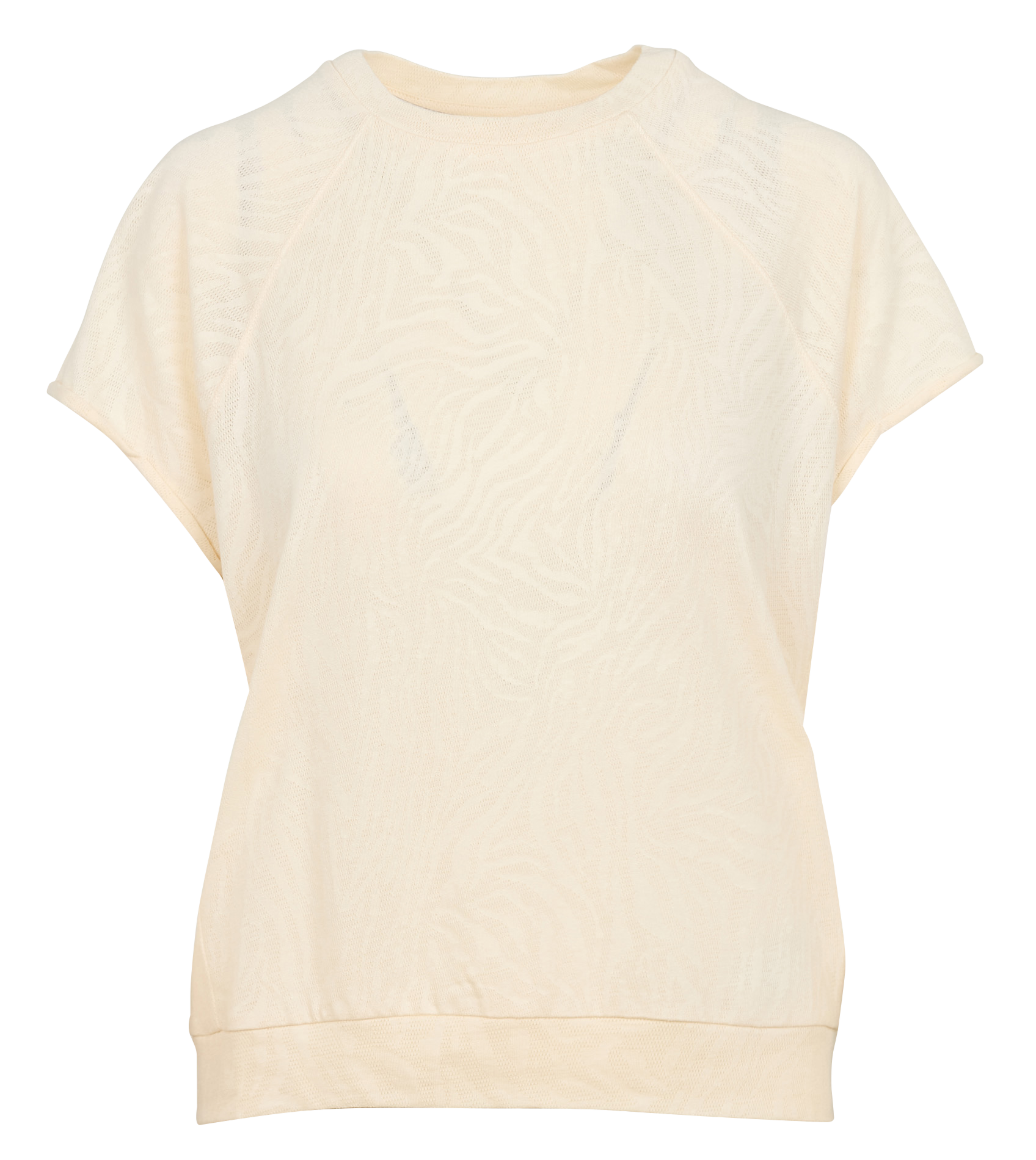 TESS - Tee-shirt ample jacquard en coton mélangé | Beige
