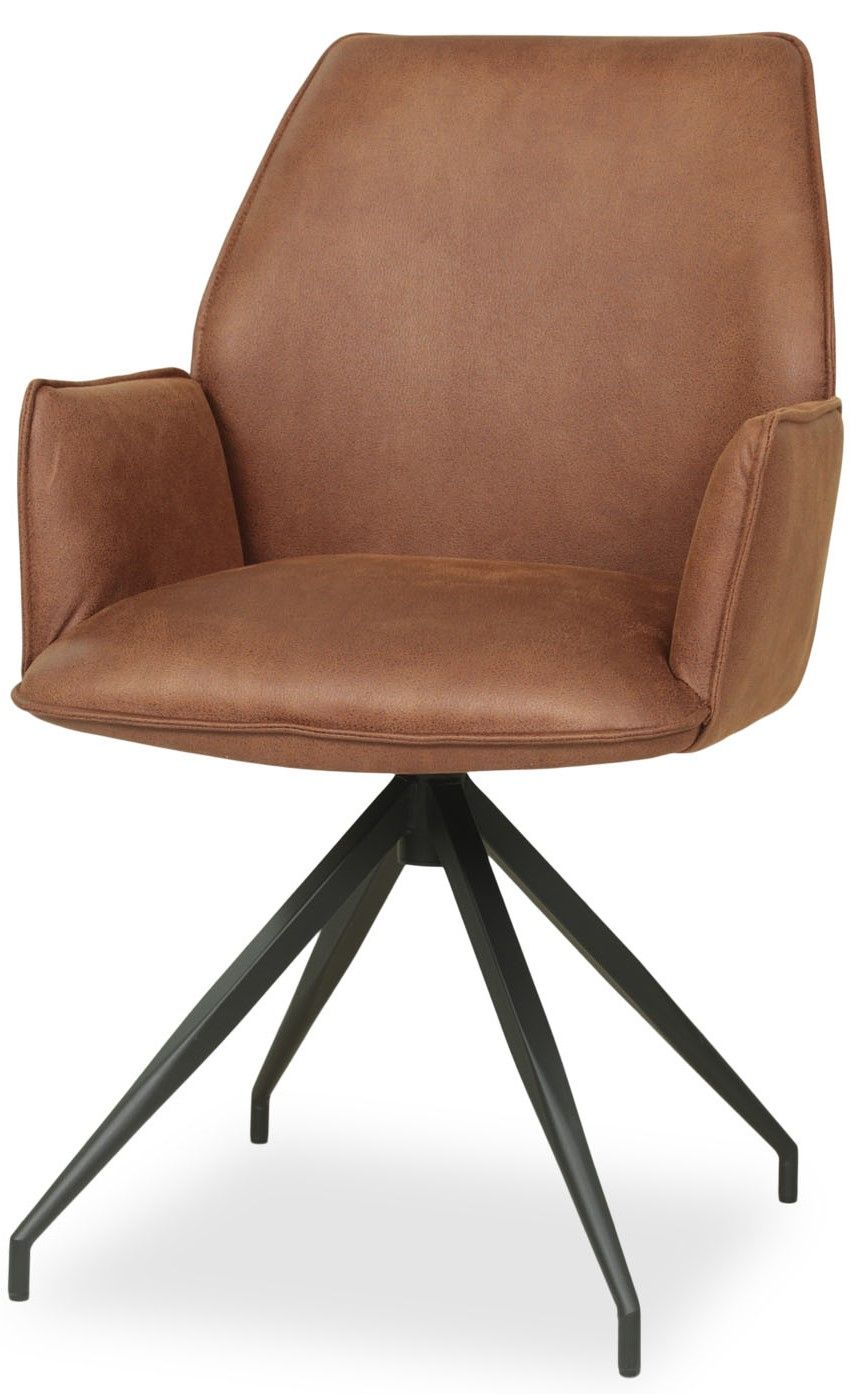 Eetkamerstoel - microvezel cognac Jaidy B57 x D50 x H90 cm