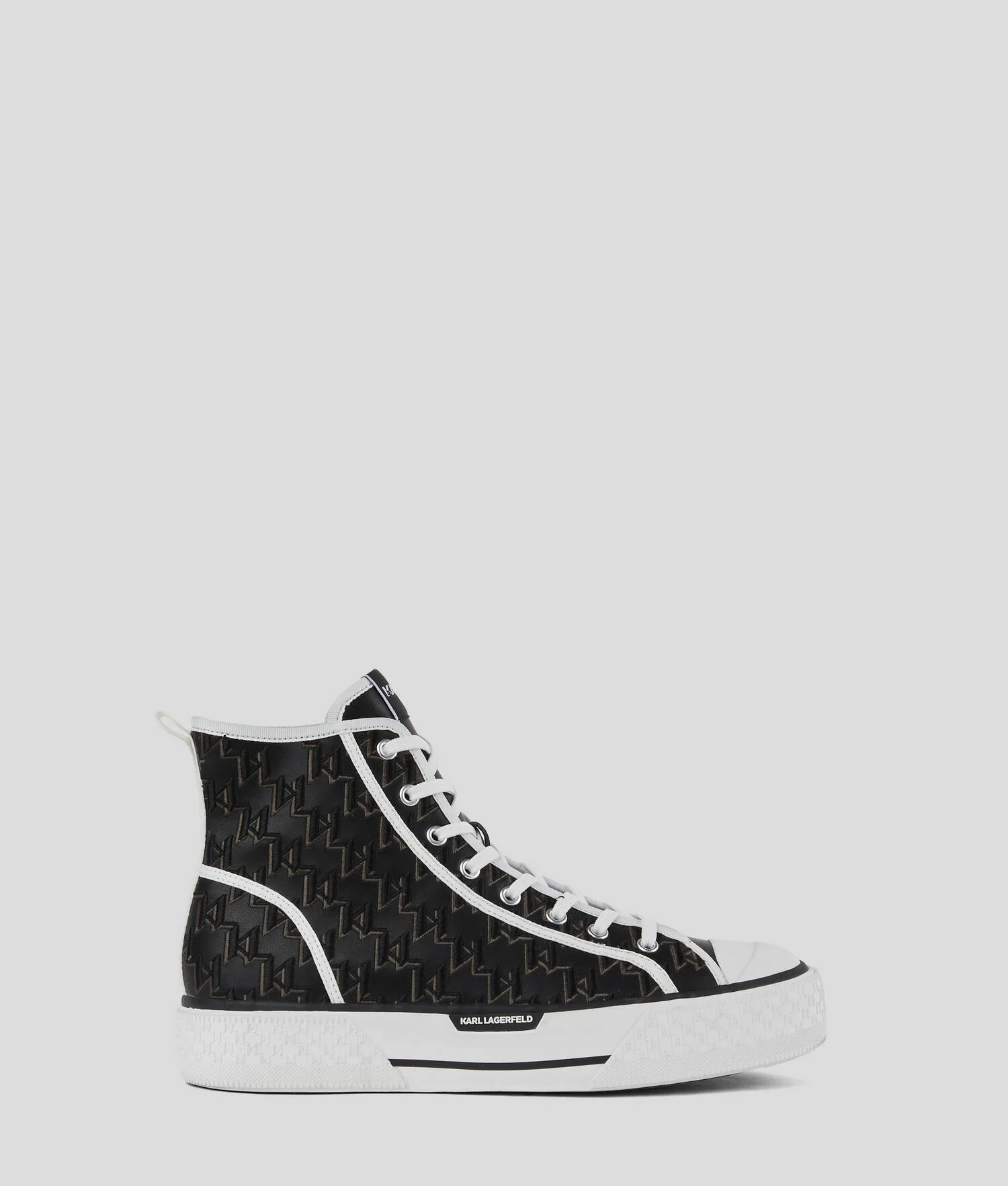 BASKETS MONTANTES KL MONOGRAM KAMPUS - Blanc/Noir