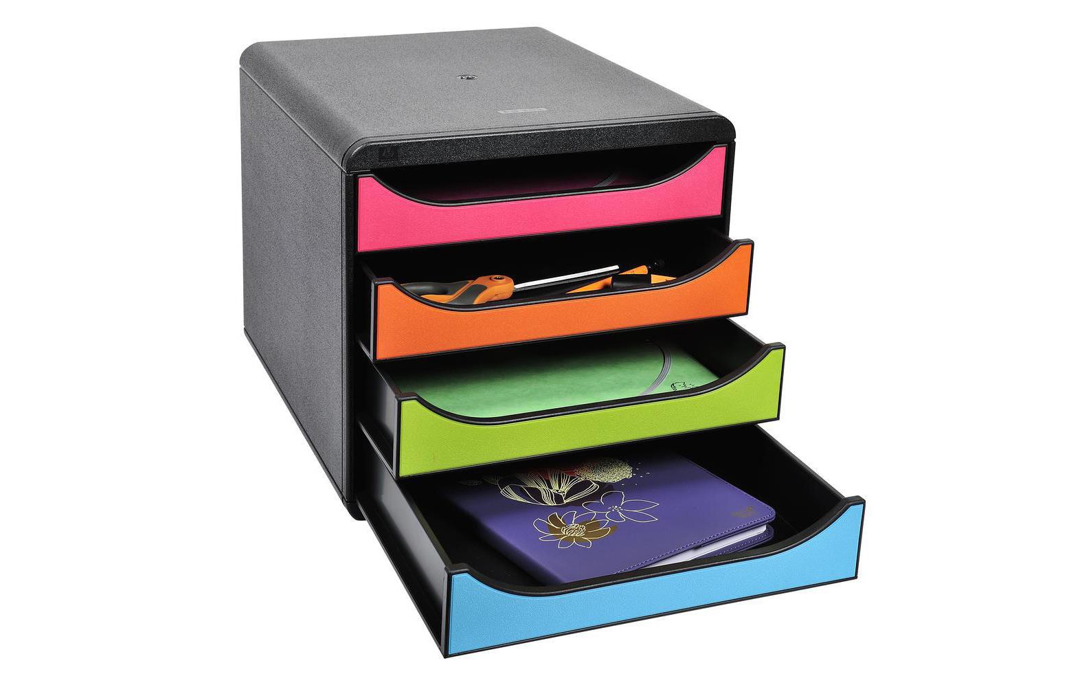 Schubladenbox Big Box 4 Schubladen, Schwarz / HarlekinSchubladenbox