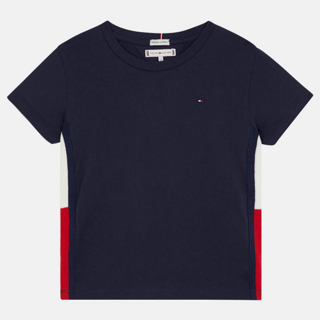 Tommy Hilfiger T-Shirt en Coton bandes sur les côtés bleu marine