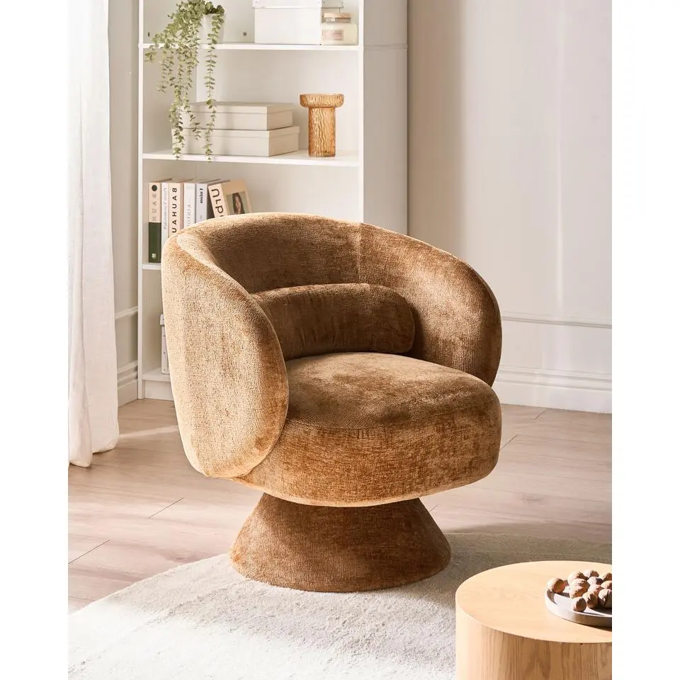 LIEKSA - Draaifauteuil - Goudbruin - Chenille