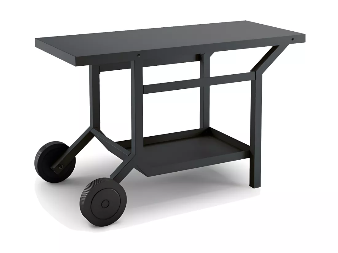 Table pour plancha roulante en acier noir - FORGE ADOUR
