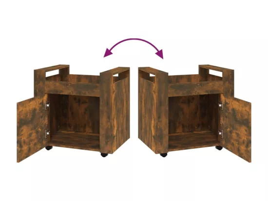 Chariot de bureau Chêne fumé 60x45x60 cm Bois d'ingénierie