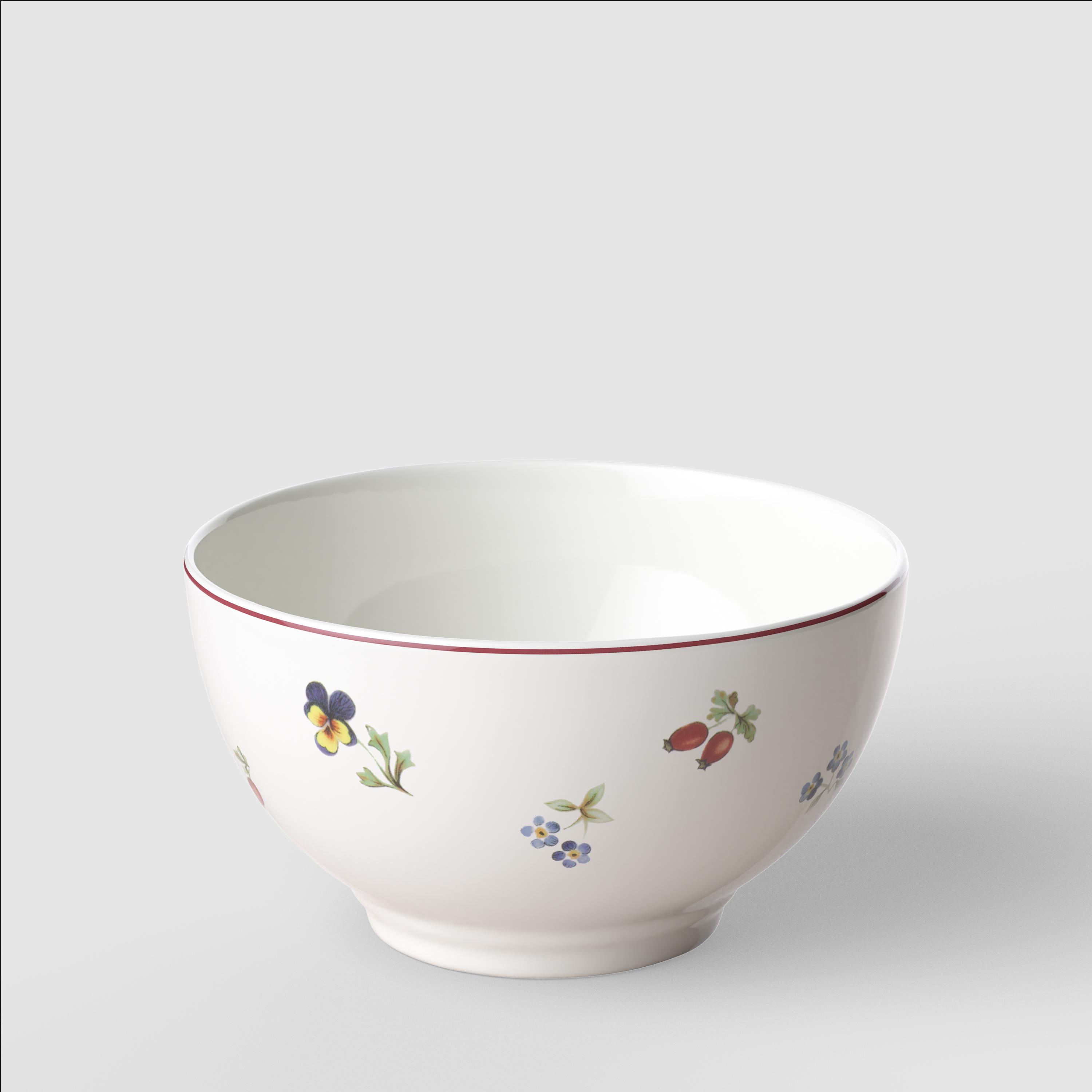 Petite Fleur Dessert bowl White, 15.9 oz, Premium Porcelain