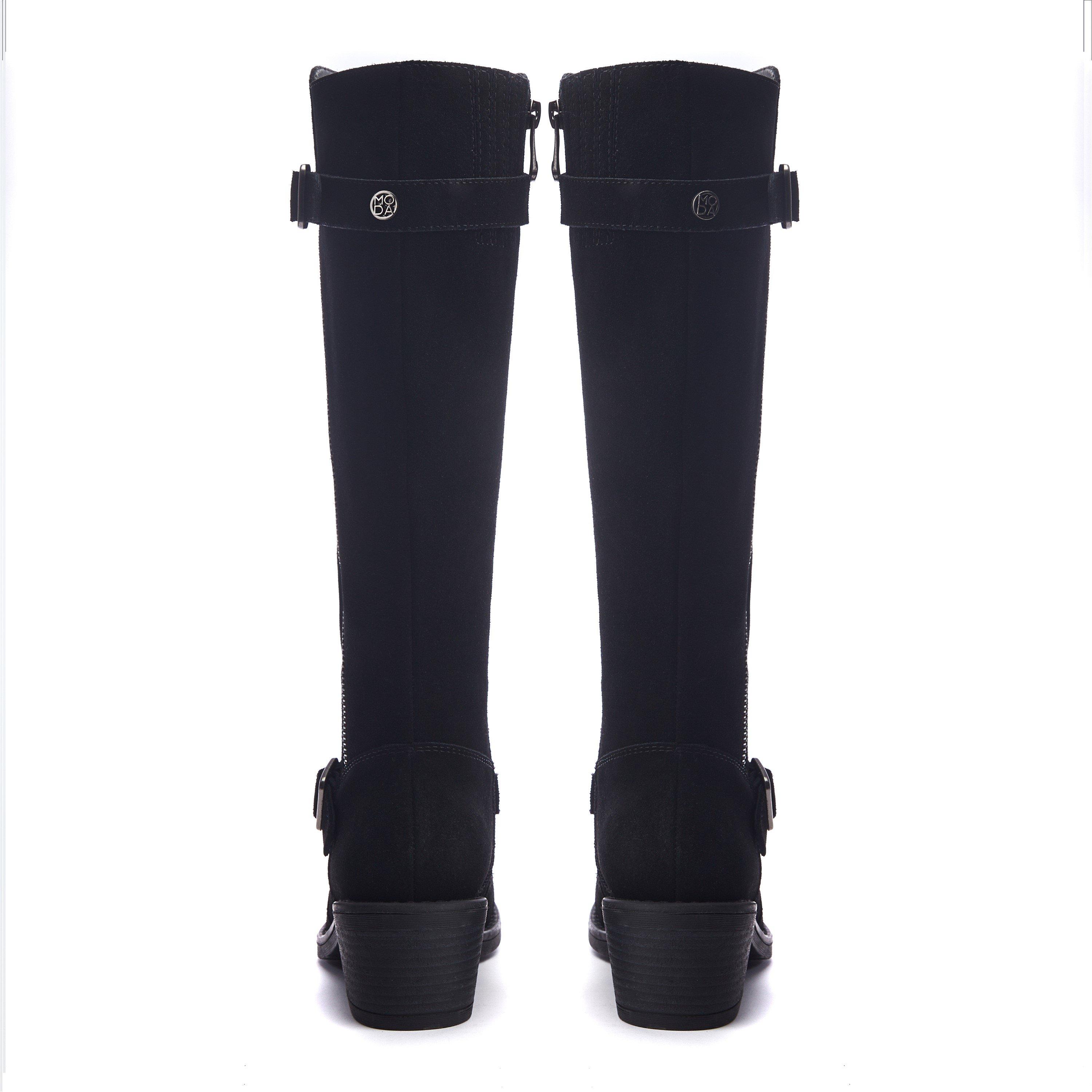 Moda in Pelle Senlis Black Suede Boots