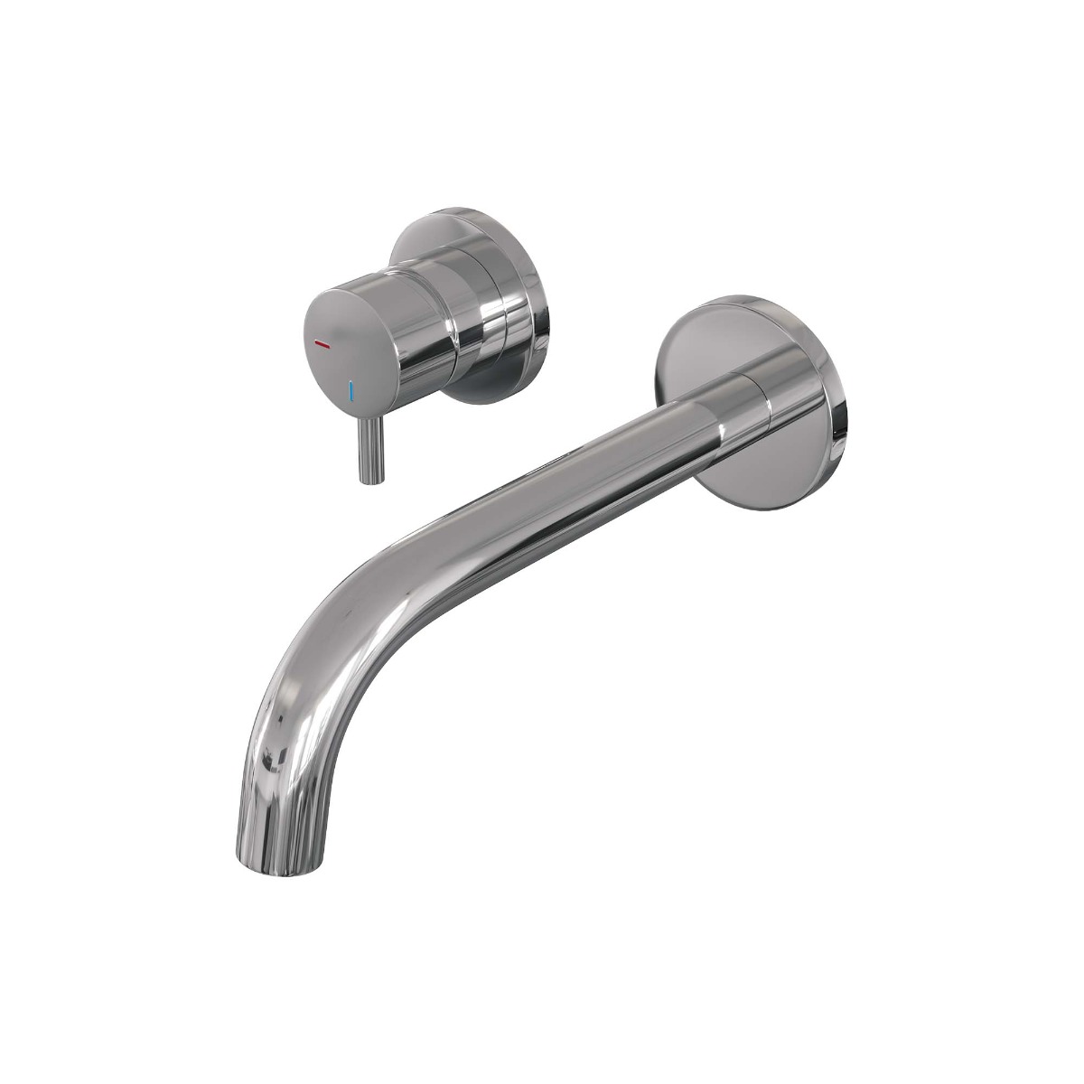 Brauer Chrome Edition ColdStart wastafelkraan inbouw gebogen uitloop en rozetten model B2 chroom