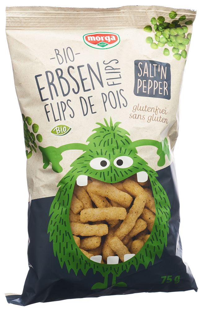 MORGA Erbsen Flips mit Salz & Pfeffer Bio glutenfrei 75 g