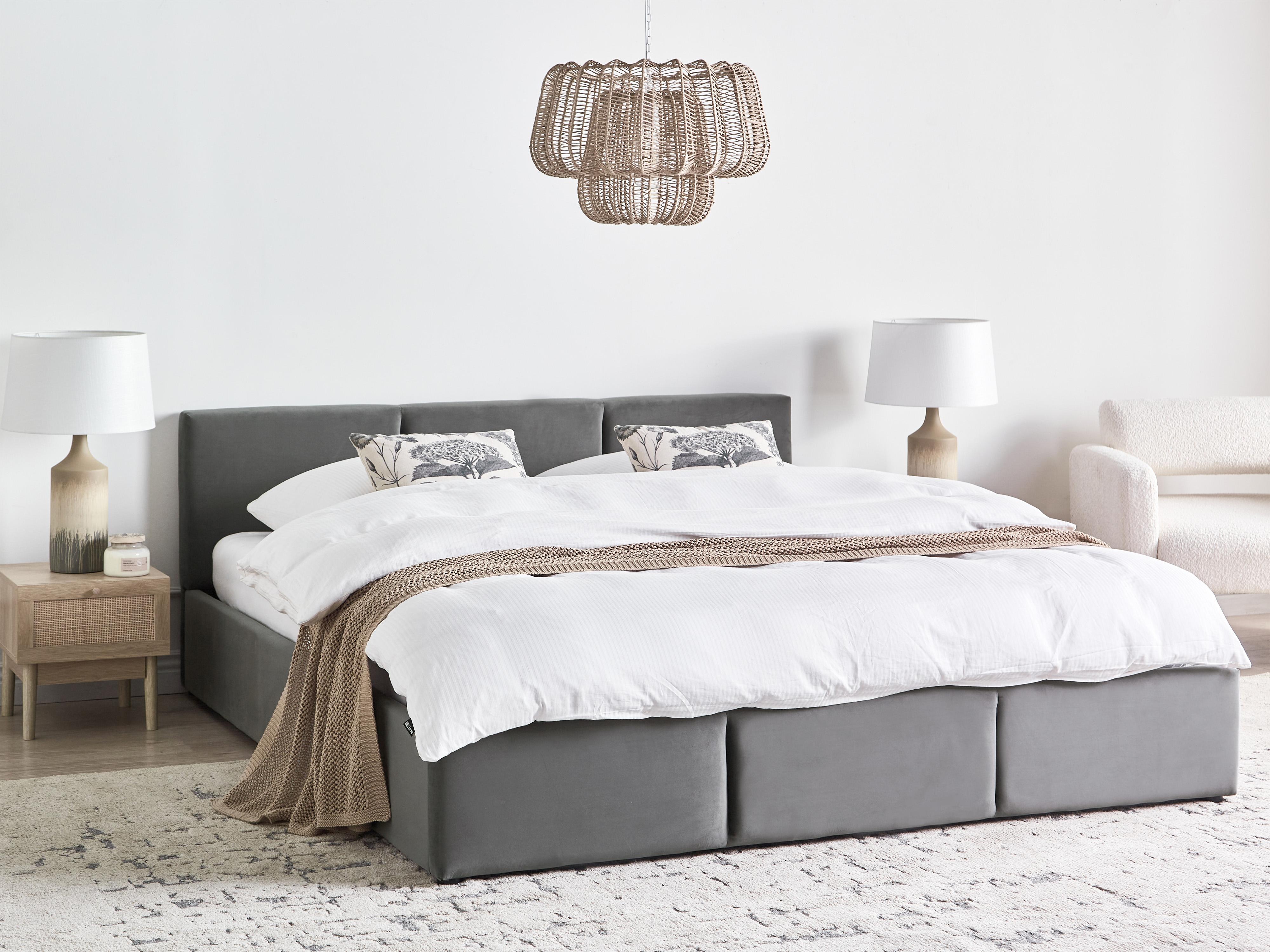 Bed met opbergruimte Fluweel BOUSSE 180 x 200 cm Donkergrijs