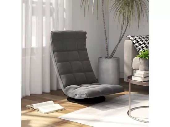 Chaise de sol pivotante Gris foncé Velours