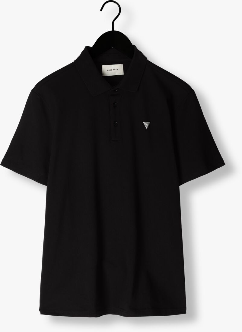 PURE PATH zwarte pure path polo pure logo polo with chest print