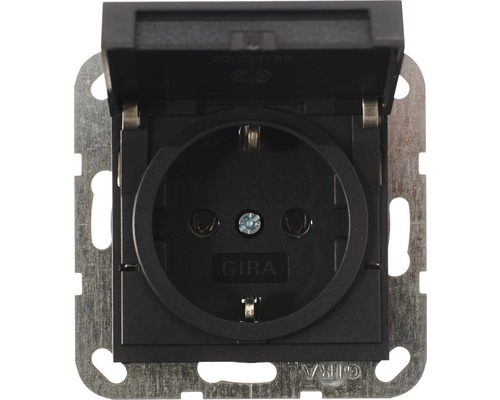 Gira 4454 28 stopcontact met klapdeksel E2/Event antraciet