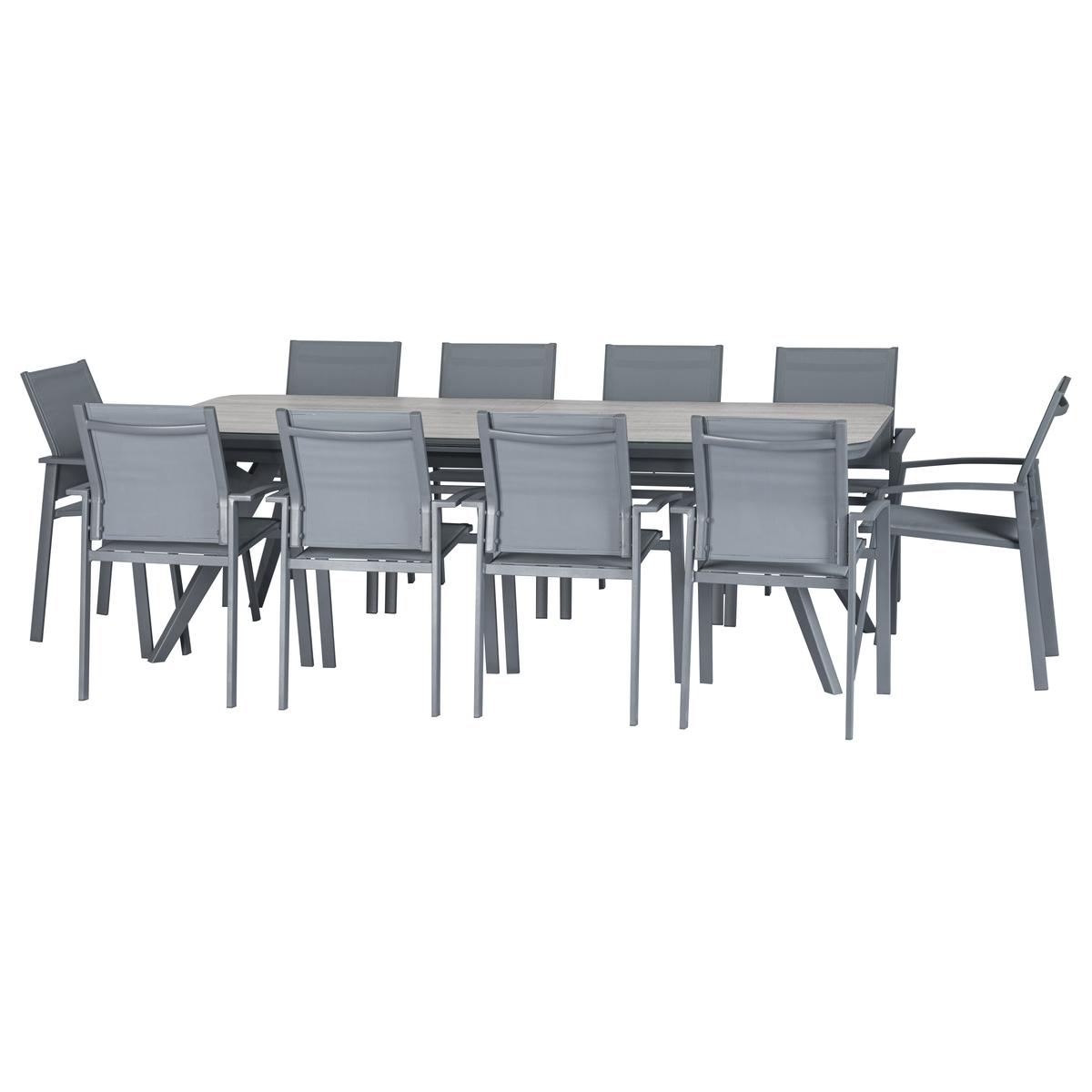 TABLE PULPY EXTENSIBLE VERRE PLUME QUARTZ 12 PLACES