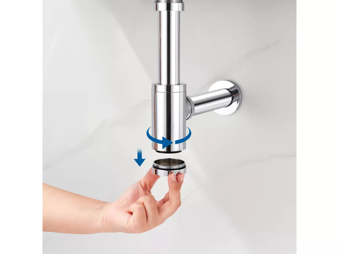 Auralum max Siphon lavabo design universel,tuyau d'évacuation normalisé 1 1/4