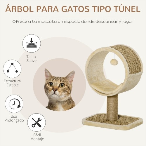 Roda arranhadora para gatos PawHut, bege