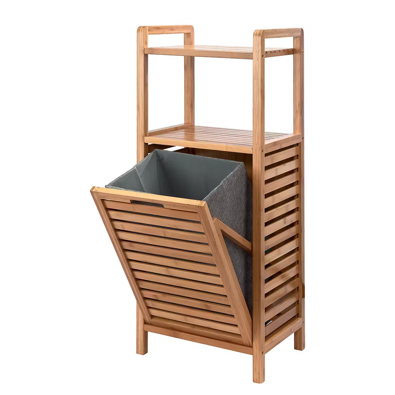 BIG BAMBOO Regal mit Wäschekorb