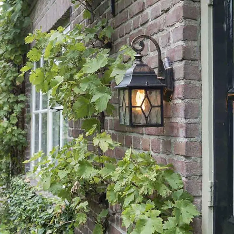 Qazqa wandlampen buiten london bruin e27