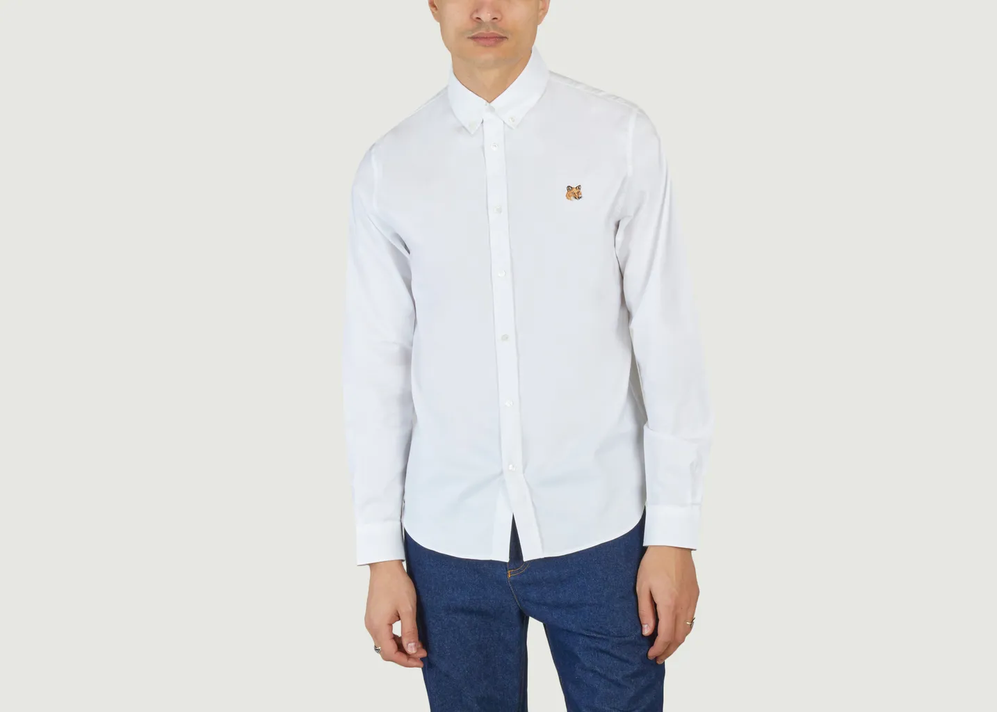 Chemise Classique Brodée Fox Head Maison Kitsuné