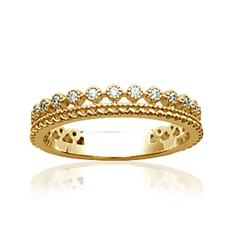 Bague Femme - Plaqué Or - Oxyde de zirconium