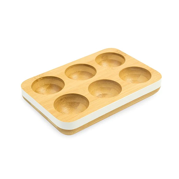 Plateau à oeufs en bambou blanc Pebbly