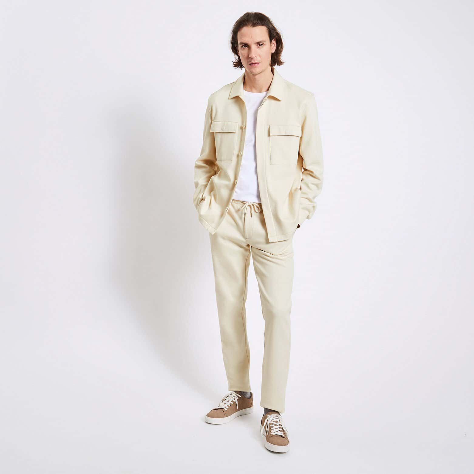 Pantalon de jogging en maille Beige