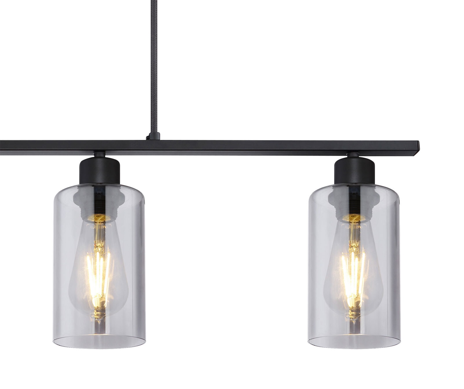 HADERA Pendellampe grau, schwarz 15465-4, B/H/T: 98 x 120 x 10 cm, Glas, Metall