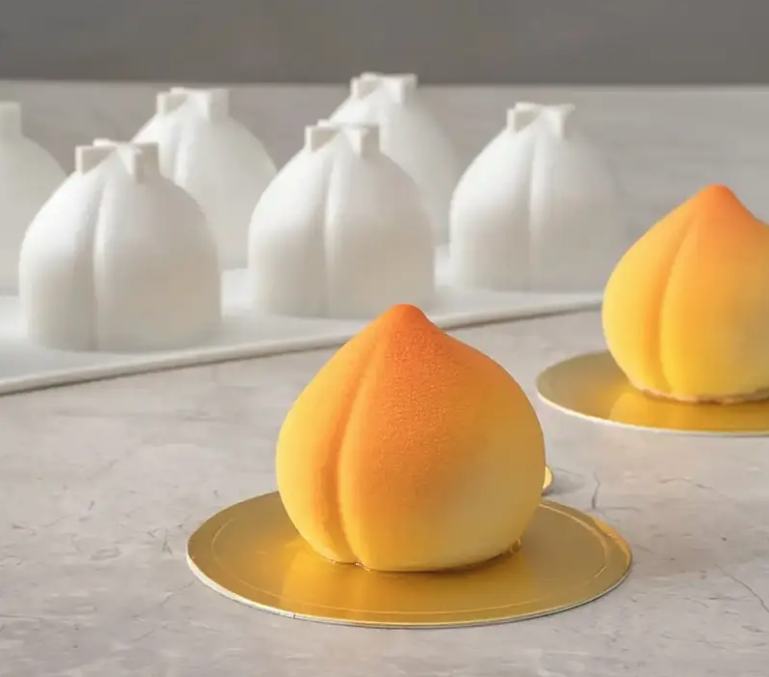 (6-fach) Silikon Trend Früchte Kuchen Form DIY Gussform für Virale Frucht Desserts - Pfirsich