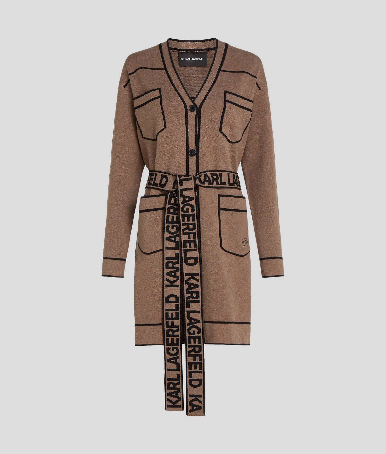 CARDIGAN AVEC CEINTURE ORNÉE DU LOGO KARL