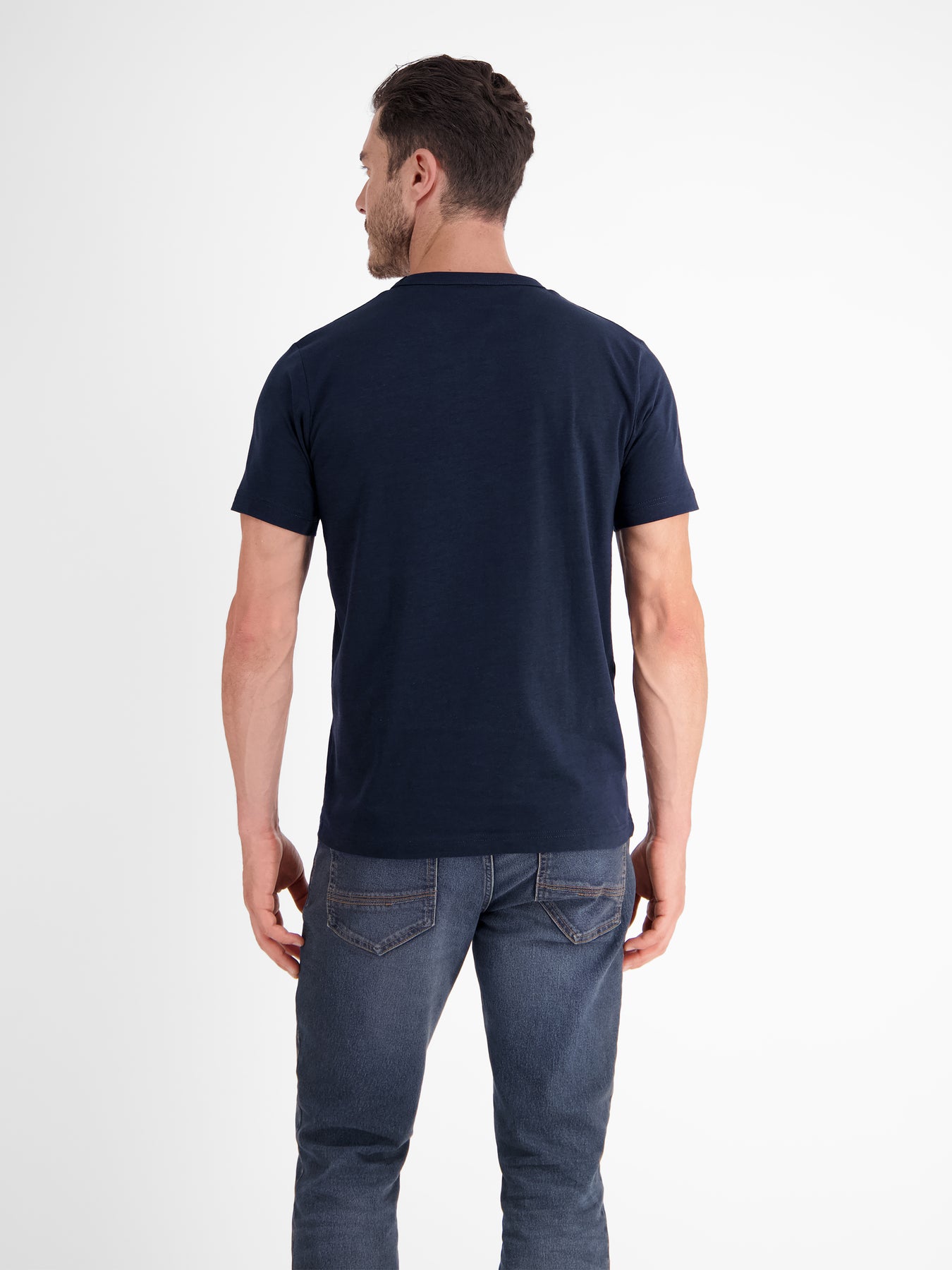 Unifarbenes T-Shirt mit Print