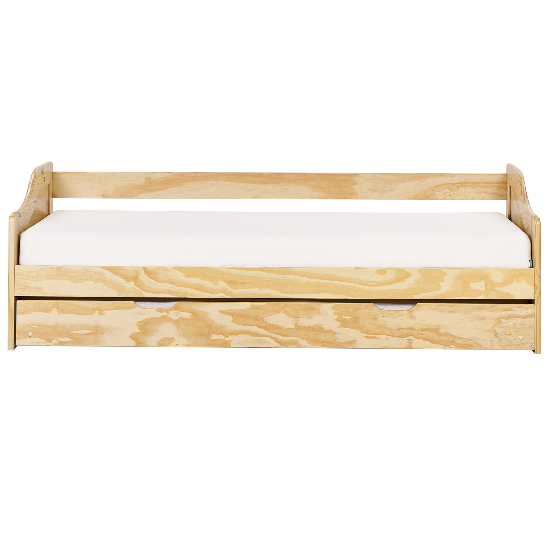 Beliani - LUNERAY - Onderschuifbed - Lichtbruin - 90 x 200 cm - Hout