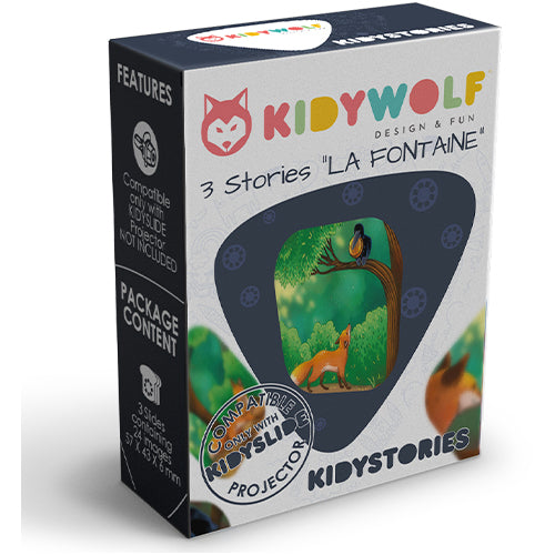 Kidywolf discs voor projector zaklamp kidyslide - fabels van la fontaine - 3st