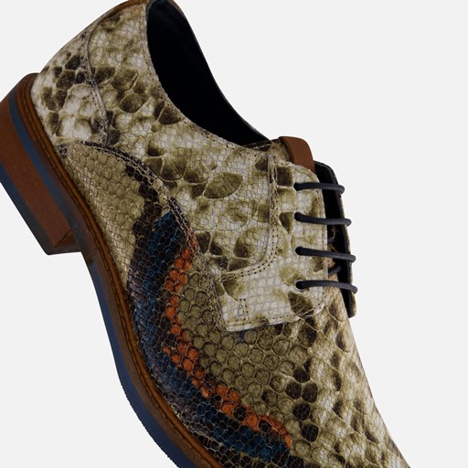 Vertice Cobra Veterschoenen beige Leer