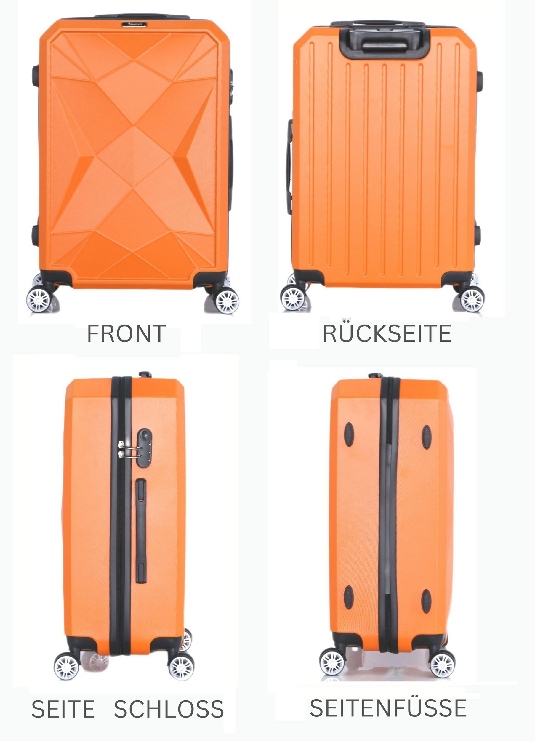Reisekoffer ABS-03 Koffer 3-teilig Hartschale Trolley Set Kofferset